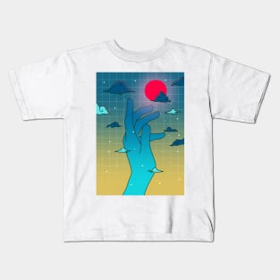 hand synthwave vaporwave Kids T-Shirt